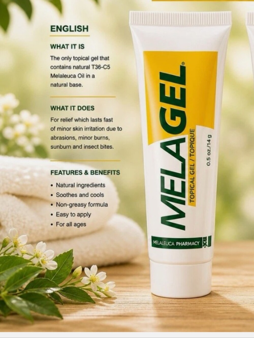 MelaGel Topical Balm | 0.5oz. Natural rejuvenating power Melaleuca Butters Waxes
